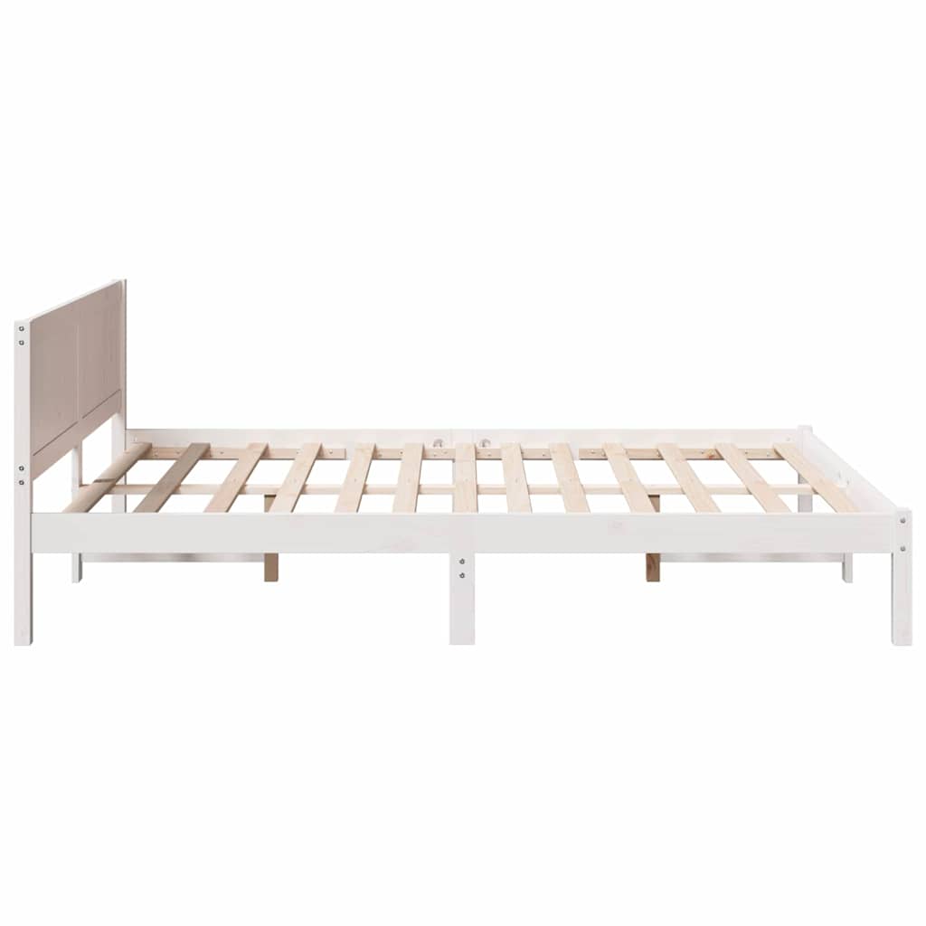 Bed Frame White 140 x 200 cm Solid Pine wood