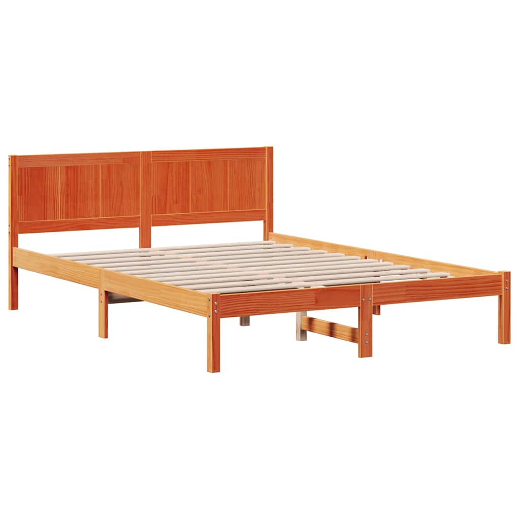 Bed Frame Brown 140 x 200 cm Solid Pine wood