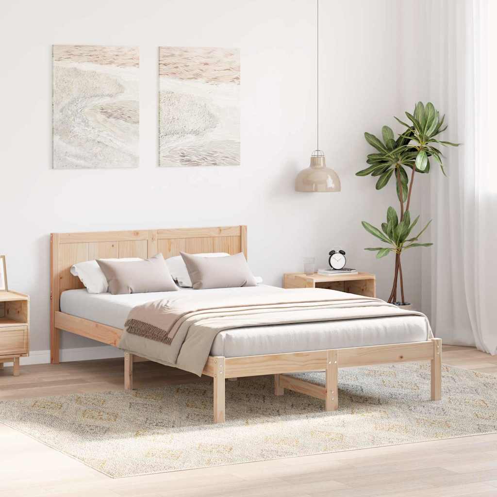 Bed Frame Brown 120 x 200 cm Solid Pine wood