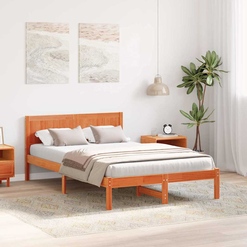 Bed Frame Brown 120 x 200 cm Solid Pine wood