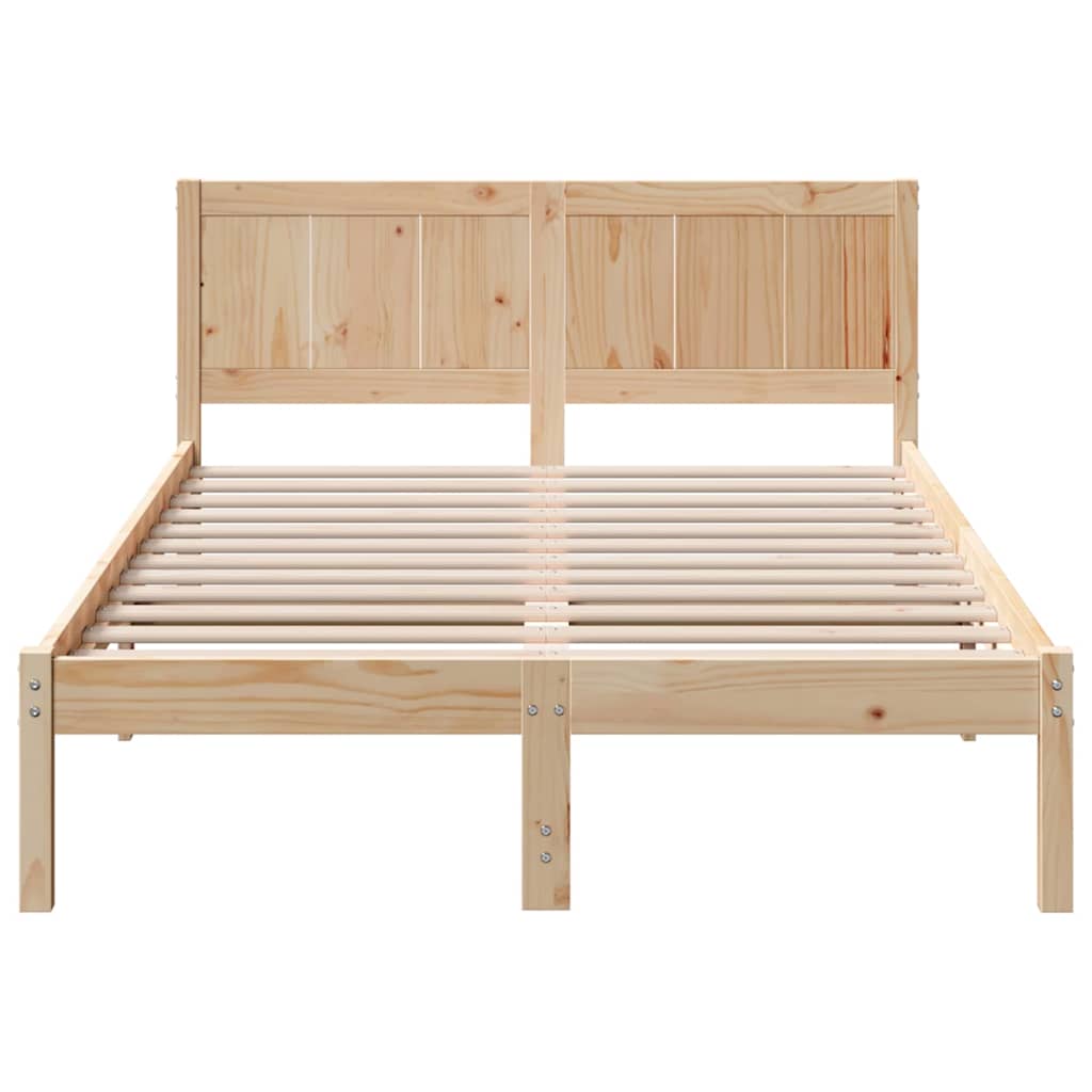 Bed Frame Brown 140 x 190 cm Solid Pine wood