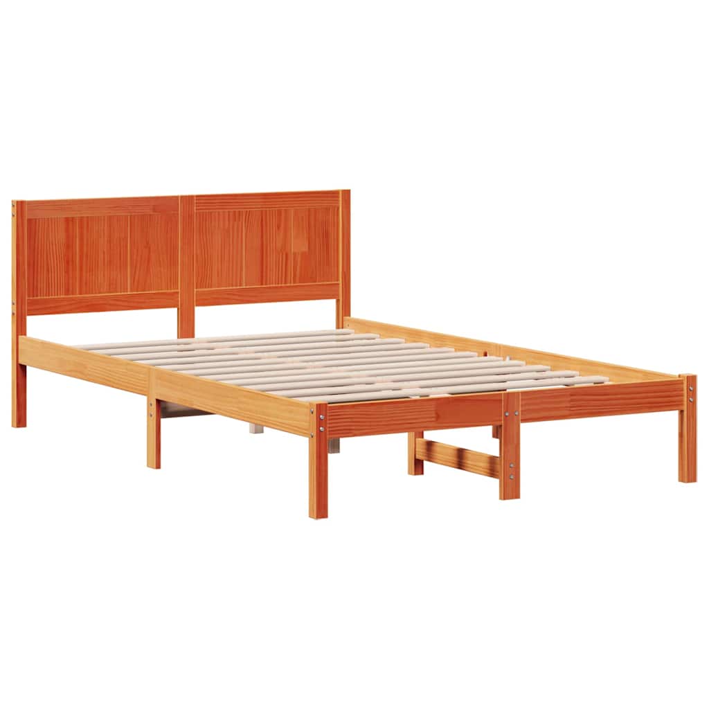 Bed Frame Brown 140 x 190 cm Solid Pine wood