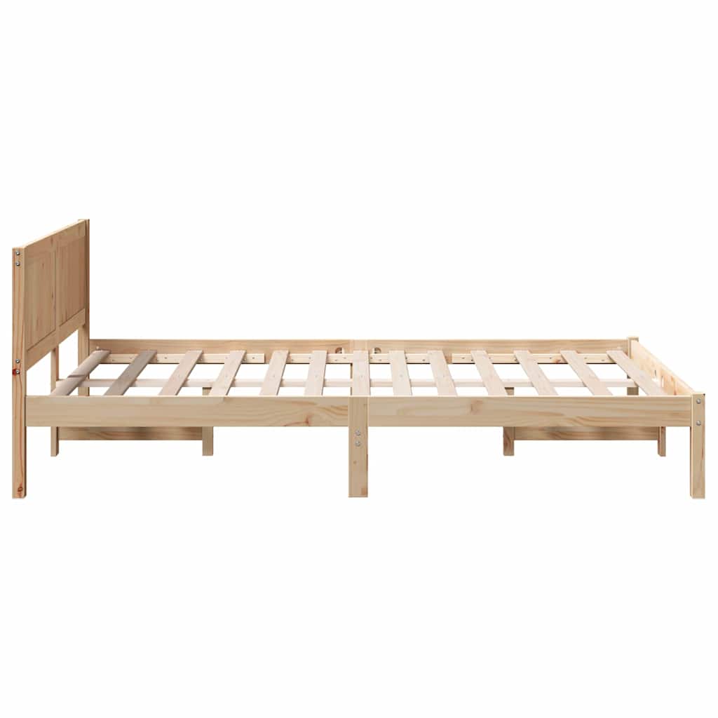 Bed Frame Brown 135 x 190 cm Solid Pine wood
