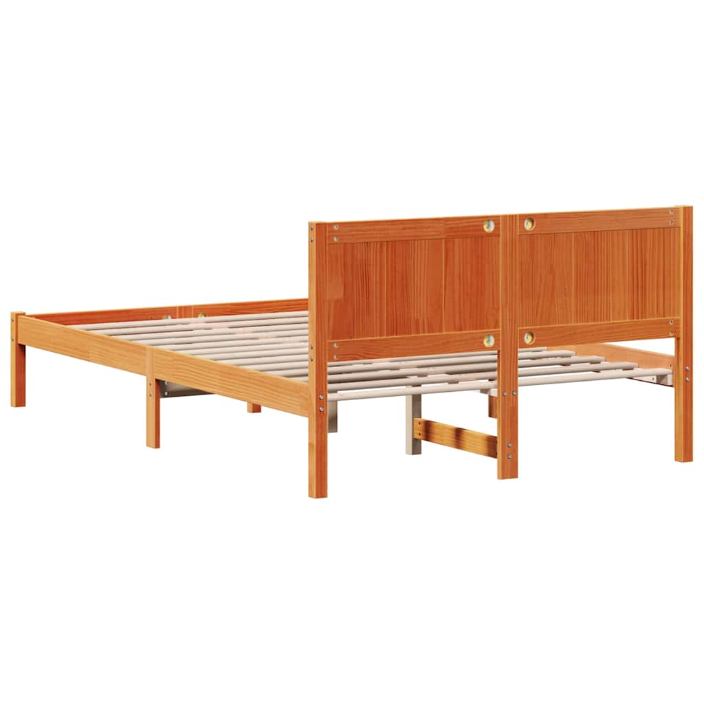 Bed Frame Brown 135 x 190 cm Solid Pine wood