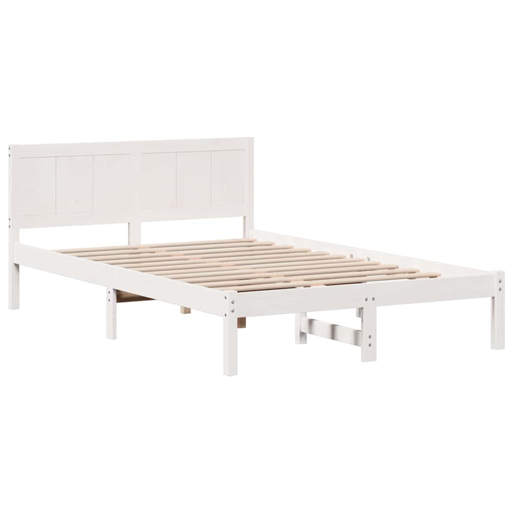 Bed Frame White 120 x 190 cm Solid Pine wood