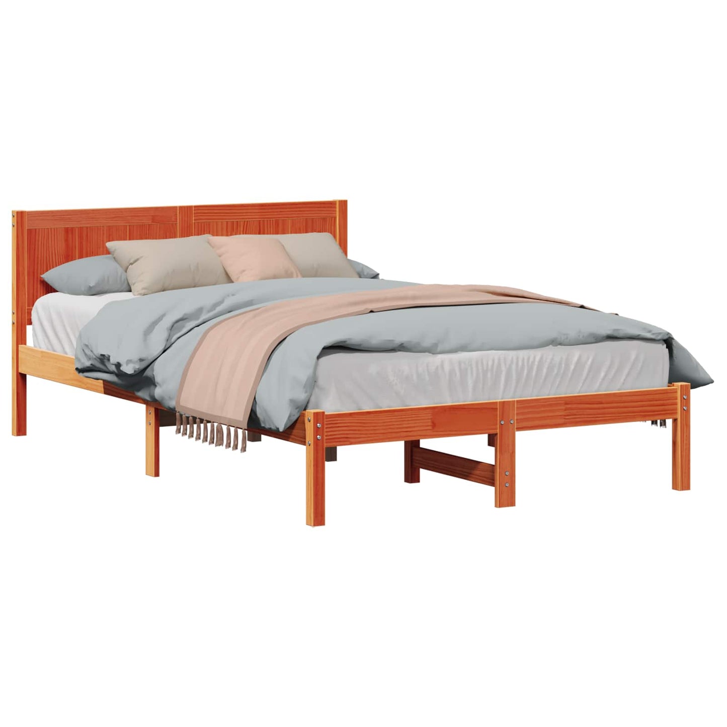 Bed Frame Brown 120 x 190 cm Solid Pine wood
