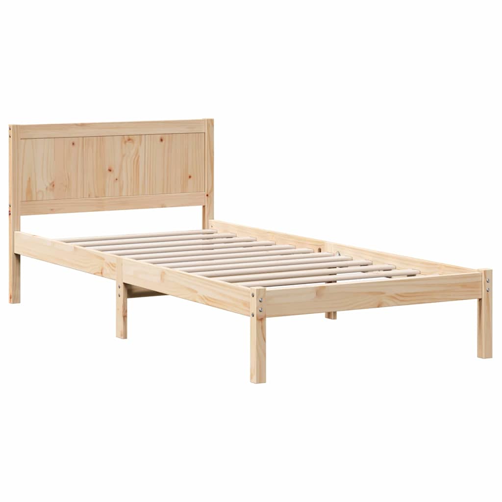 Bed Frame Brown 90 x 190 cm Solid Pine wood