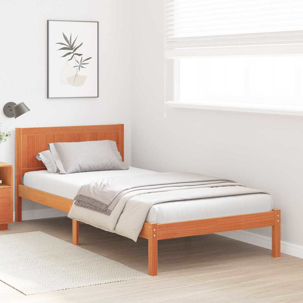Bed Frame Brown 90 x 190 cm Solid Pine wood