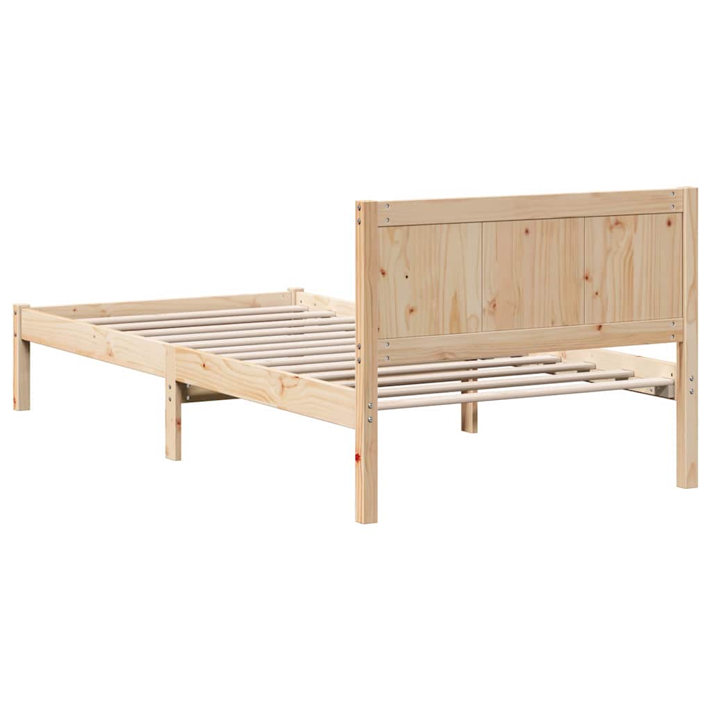 Bed Frame Brown 75 x 190 cm Solid Pine wood