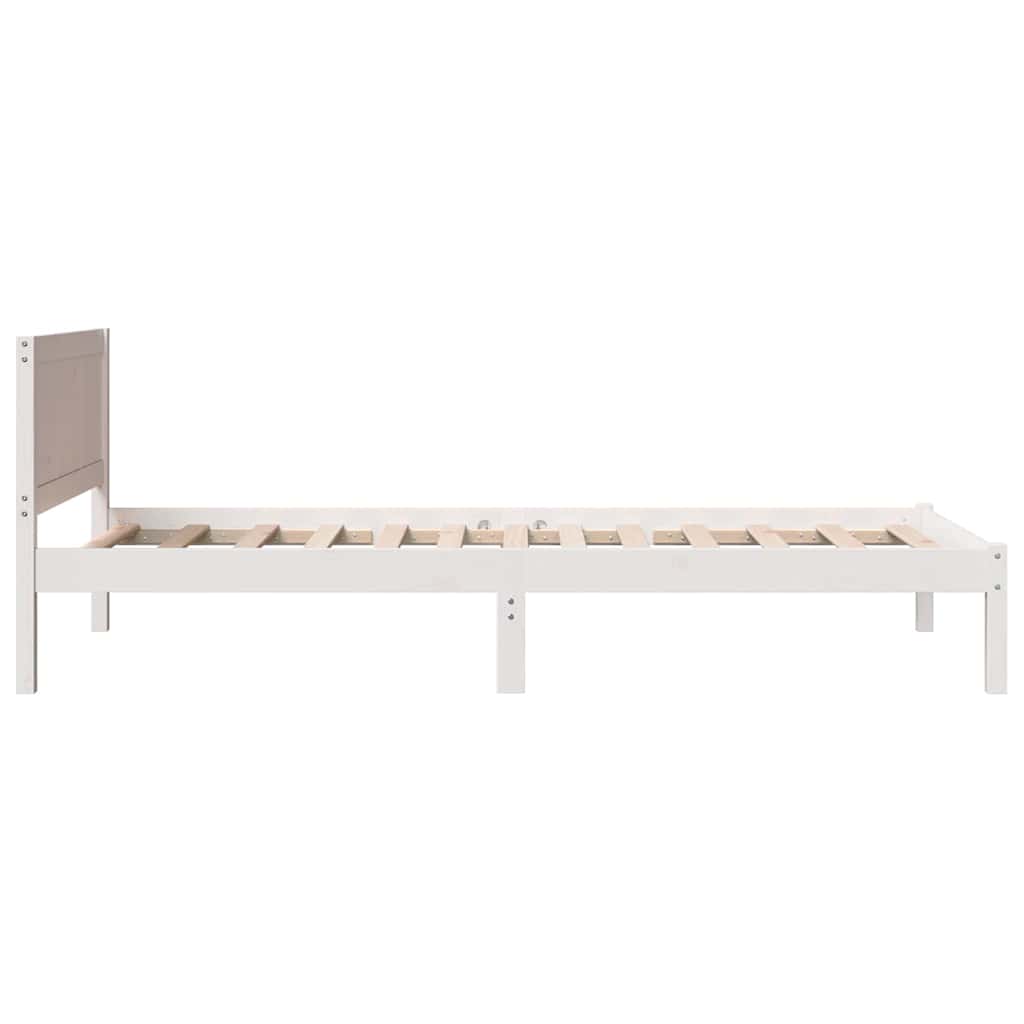 Bed Frame White 75 x 190 cm Solid Pine wood