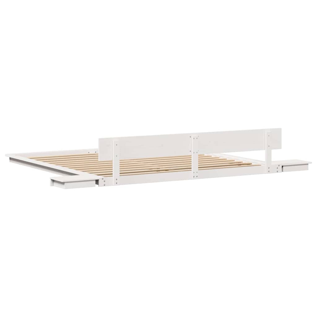 Bed Frame White 200 x 200 cm Wood