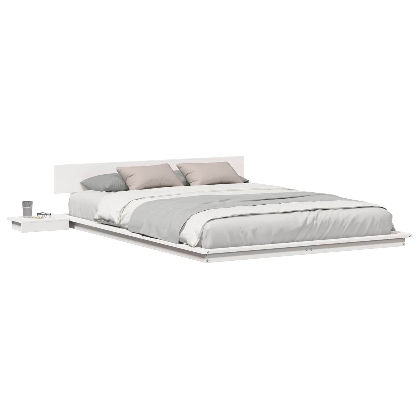 Bed Frame White 140 x 200 cm Wood