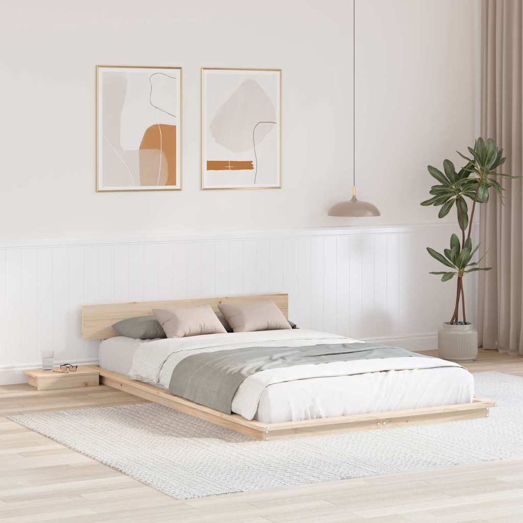 Bed Frame Brown 140 x 190 cm Wood