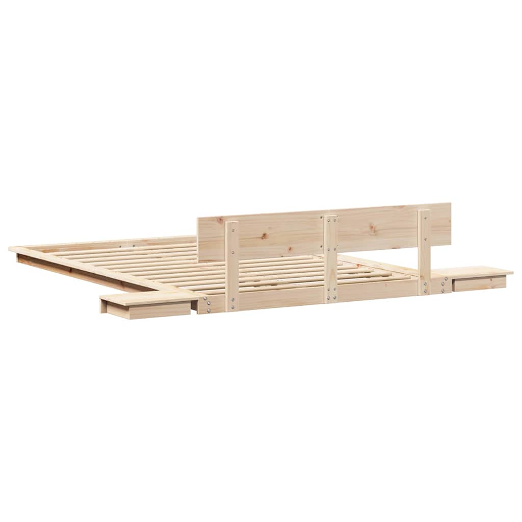 Bed Frame Brown 140 x 190 cm Wood