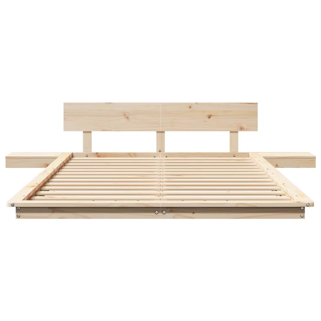 Bed Frame Brown 140 x 190 cm Wood