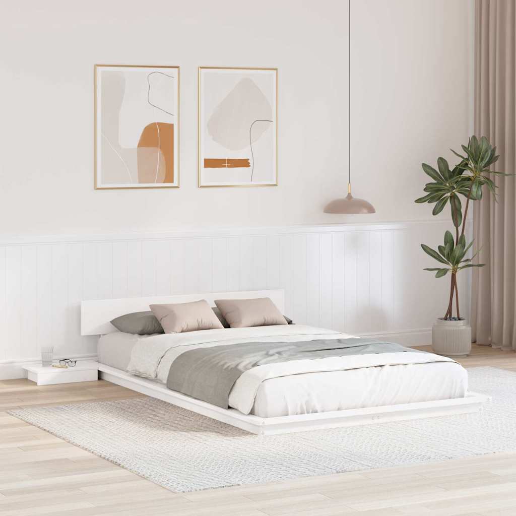 Bed Frame Brown 140 x 190 cm Wood