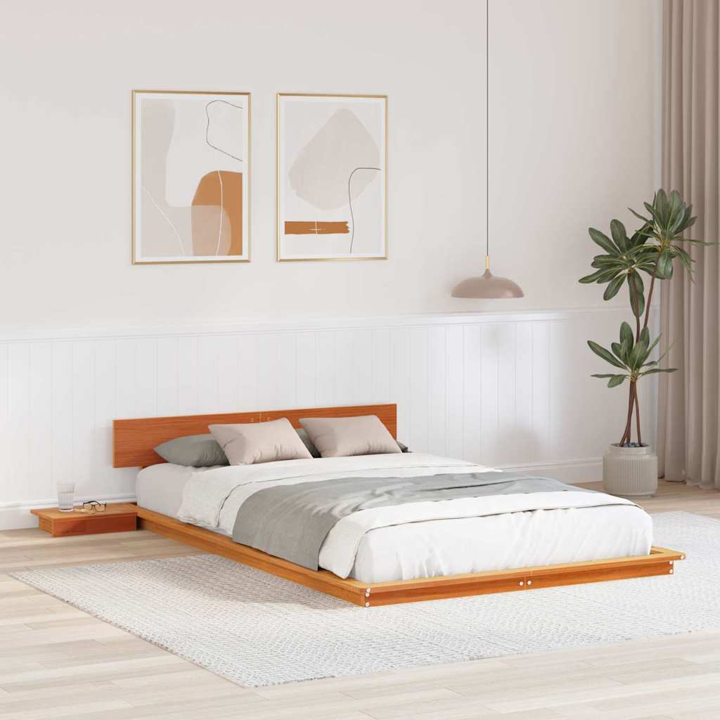 Bed Frame Brown 140 x 190 cm Wood