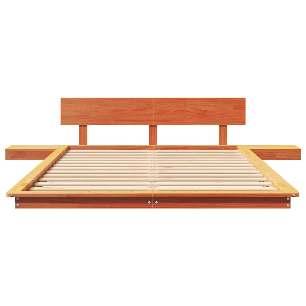 Bed Frame Brown 140 x 190 cm Wood