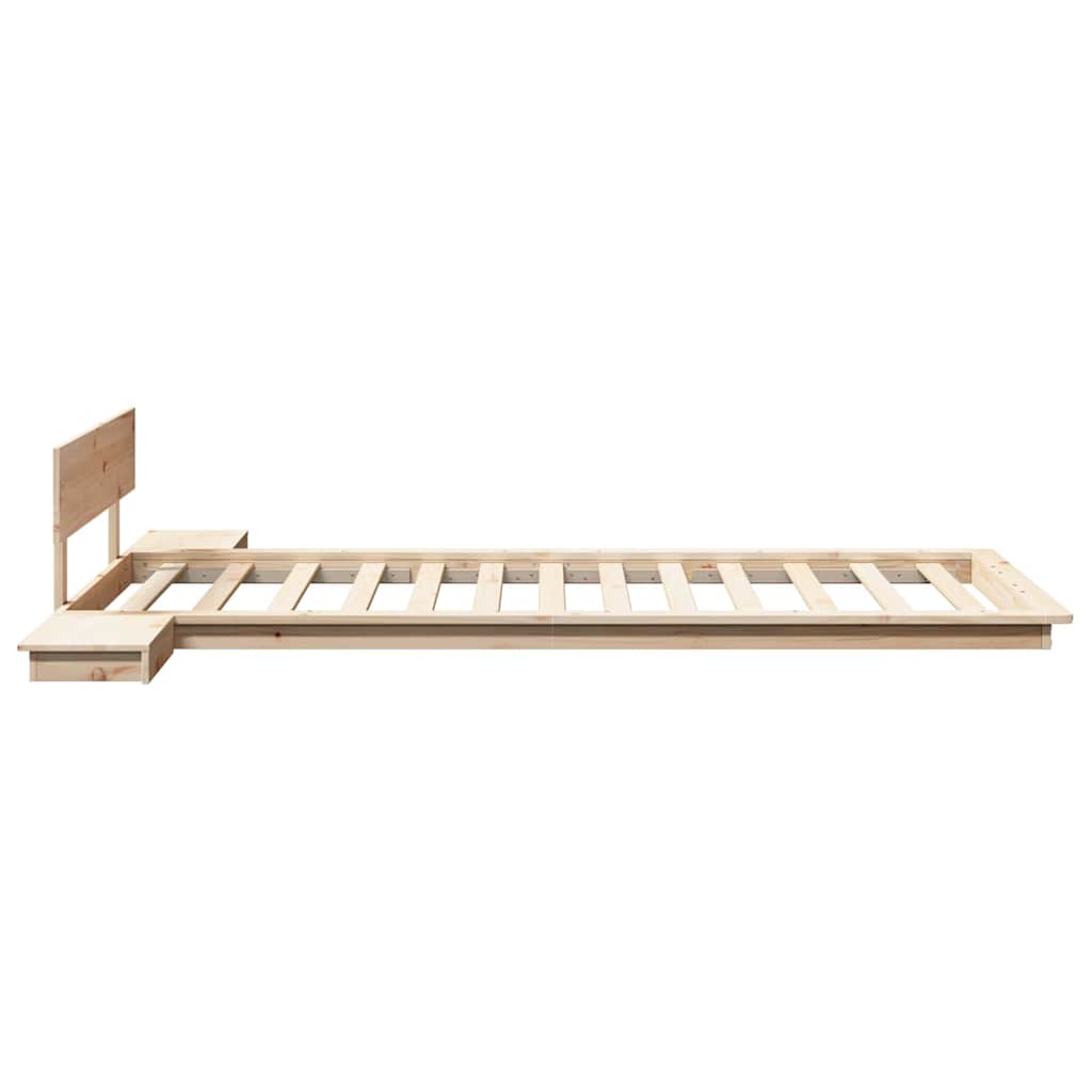Bed Frame Brown 75 x 190 cm Wood