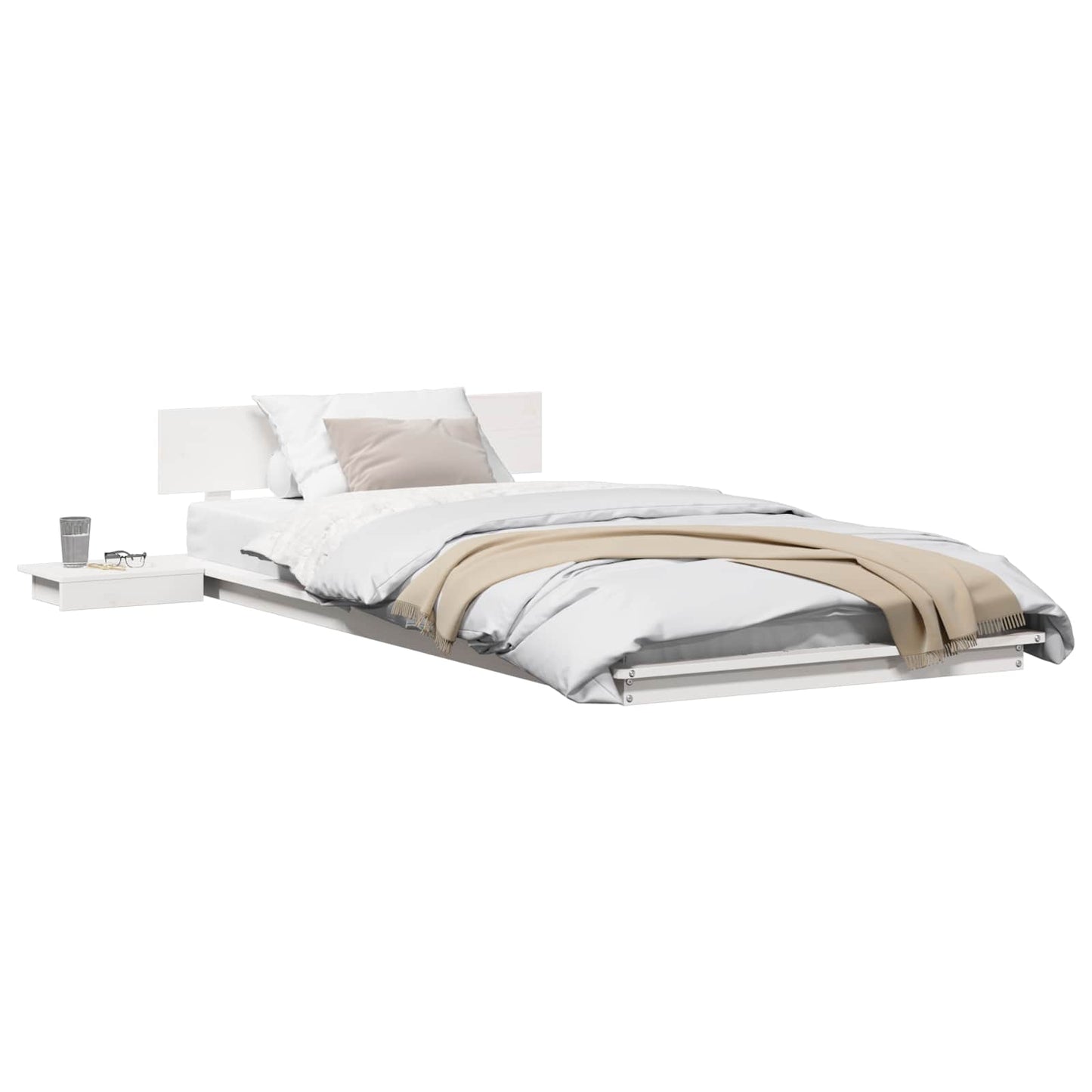 Bed Frame Brown 75 x 190 cm Wood