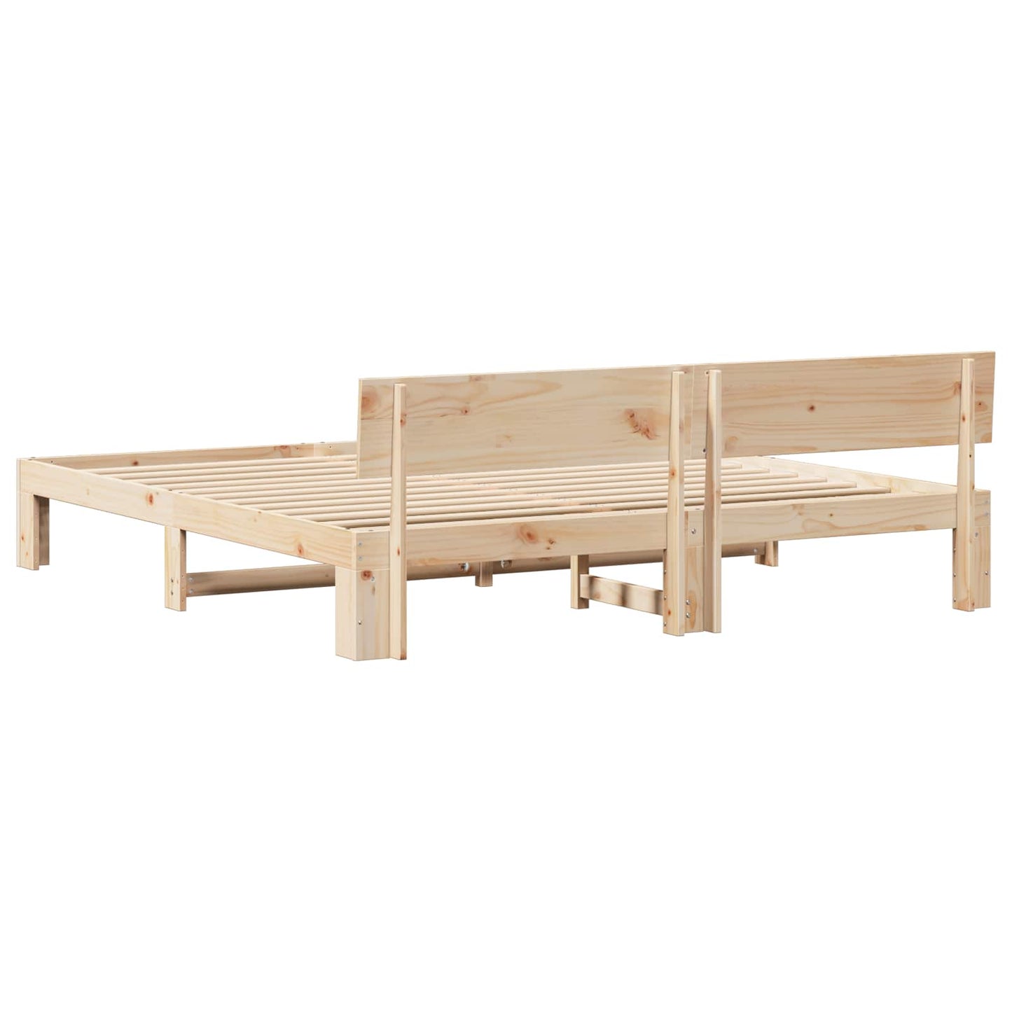 Bed Frame with Headboard Natural 180 x 200 cm Solid Pine Wood