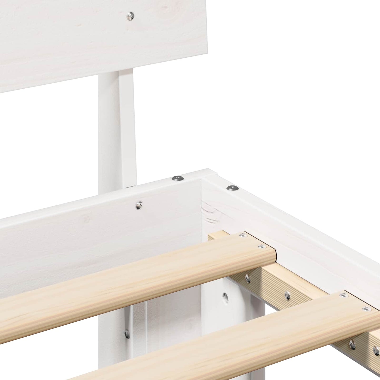 Bed Frame with Headboard White 120 x 200 cm Solid Pine Wood