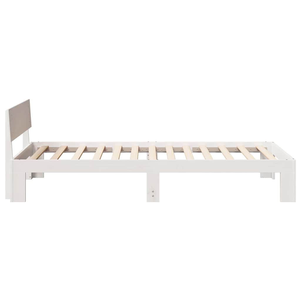 Bed Frame with Headboard White 80 x 200 cm Solid Pine Wood