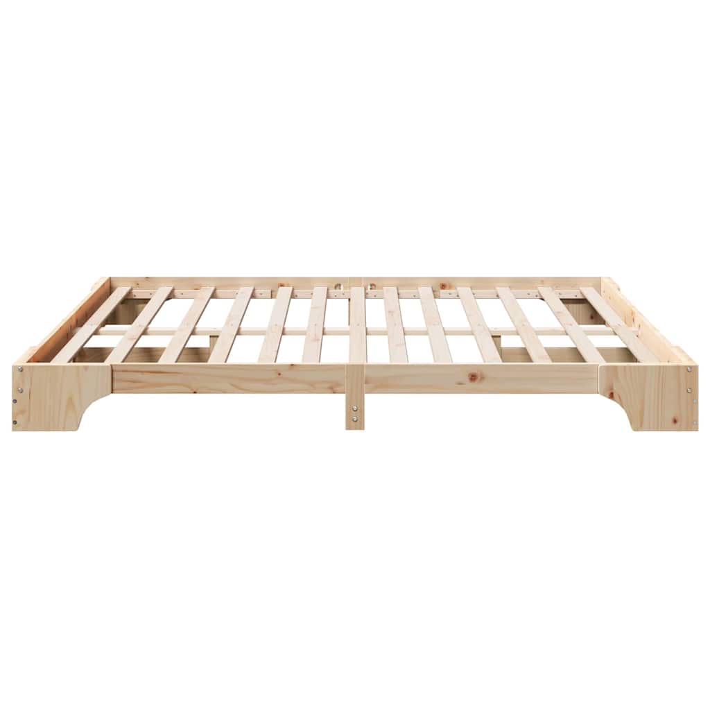 Bed Frame Natural 180 x 200 cm Solid Pine Wood