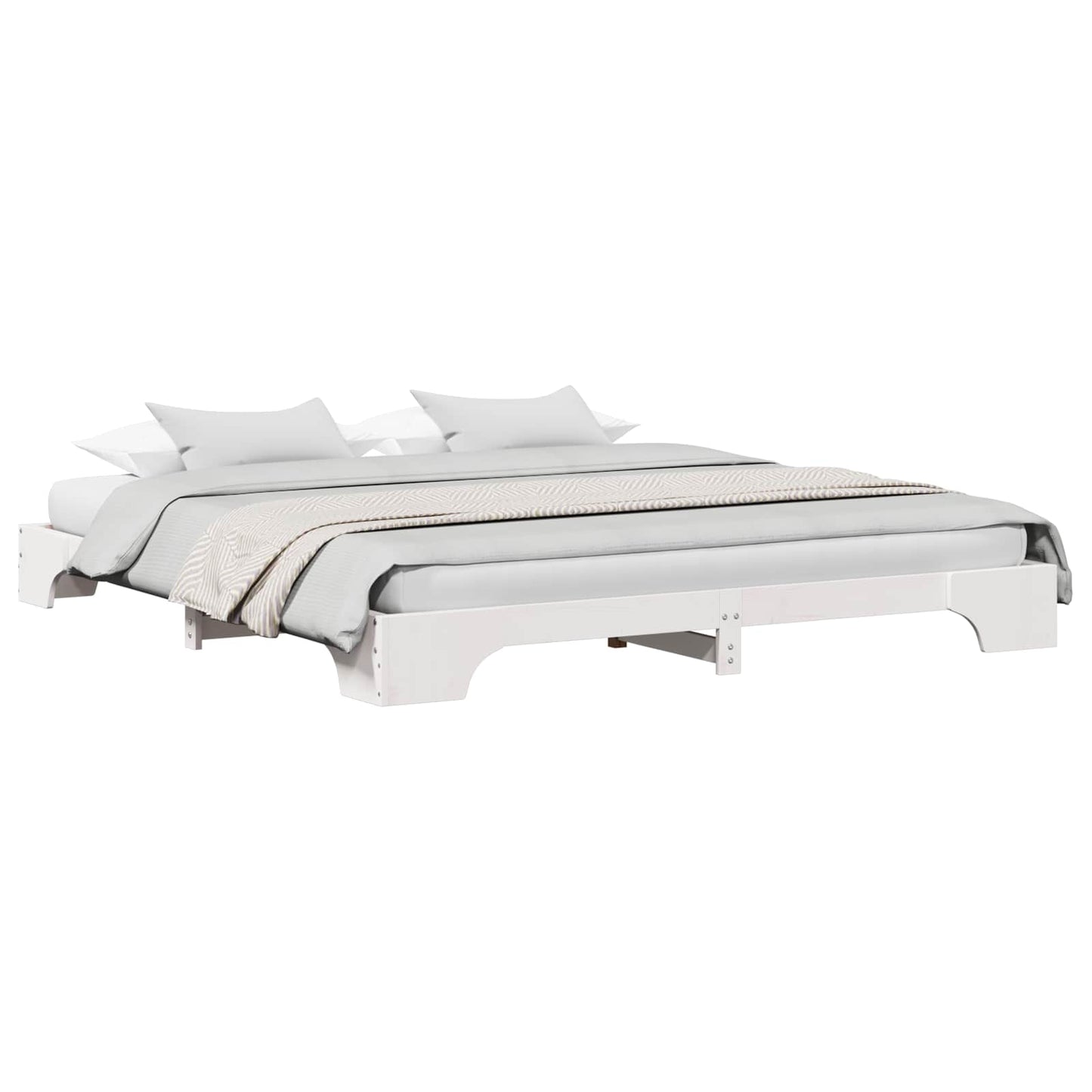 Bed Frame White 180 x 200 cm Solid Pine Wood