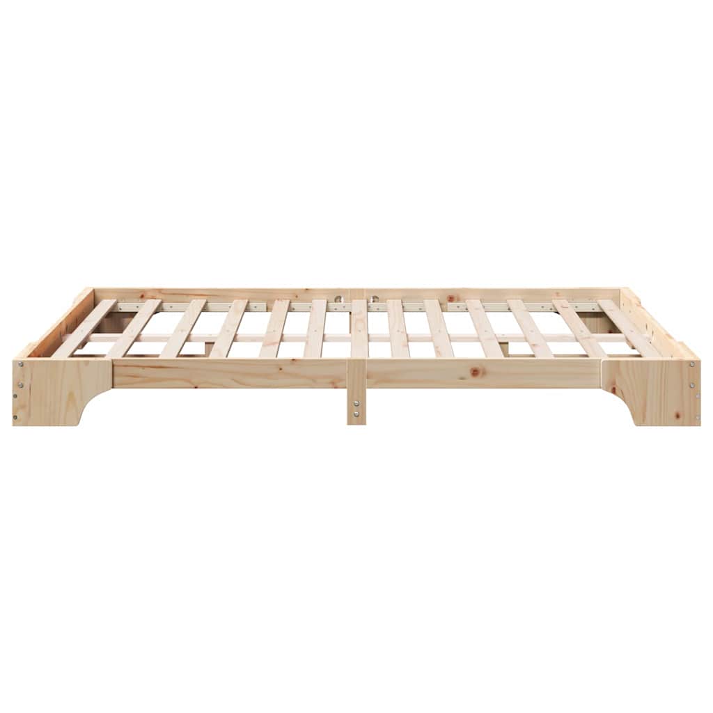 Bed Frame Natural 160 x 200 cm Solid Pine Wood