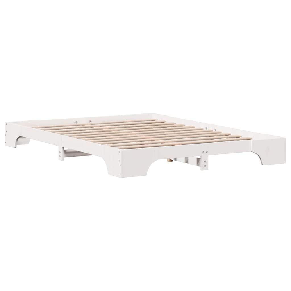 Bed Frame White 140 x 200 cm Solid Pine Wood