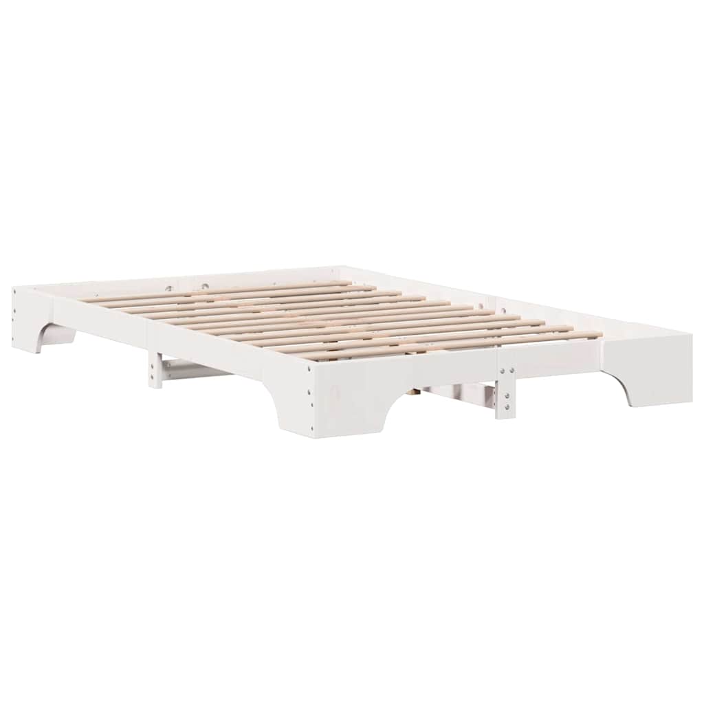 Bed Frame White 120 x 200 cm Solid Pine Wood
