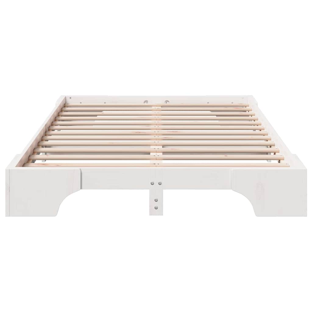 Bed Frame White 120 x 200 cm Solid Pine Wood