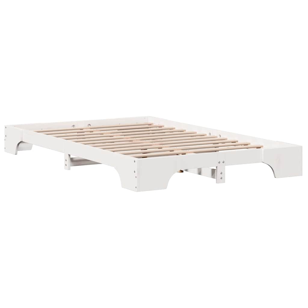 Bed Frame White 140 x 190 cm Solid Pine Wood