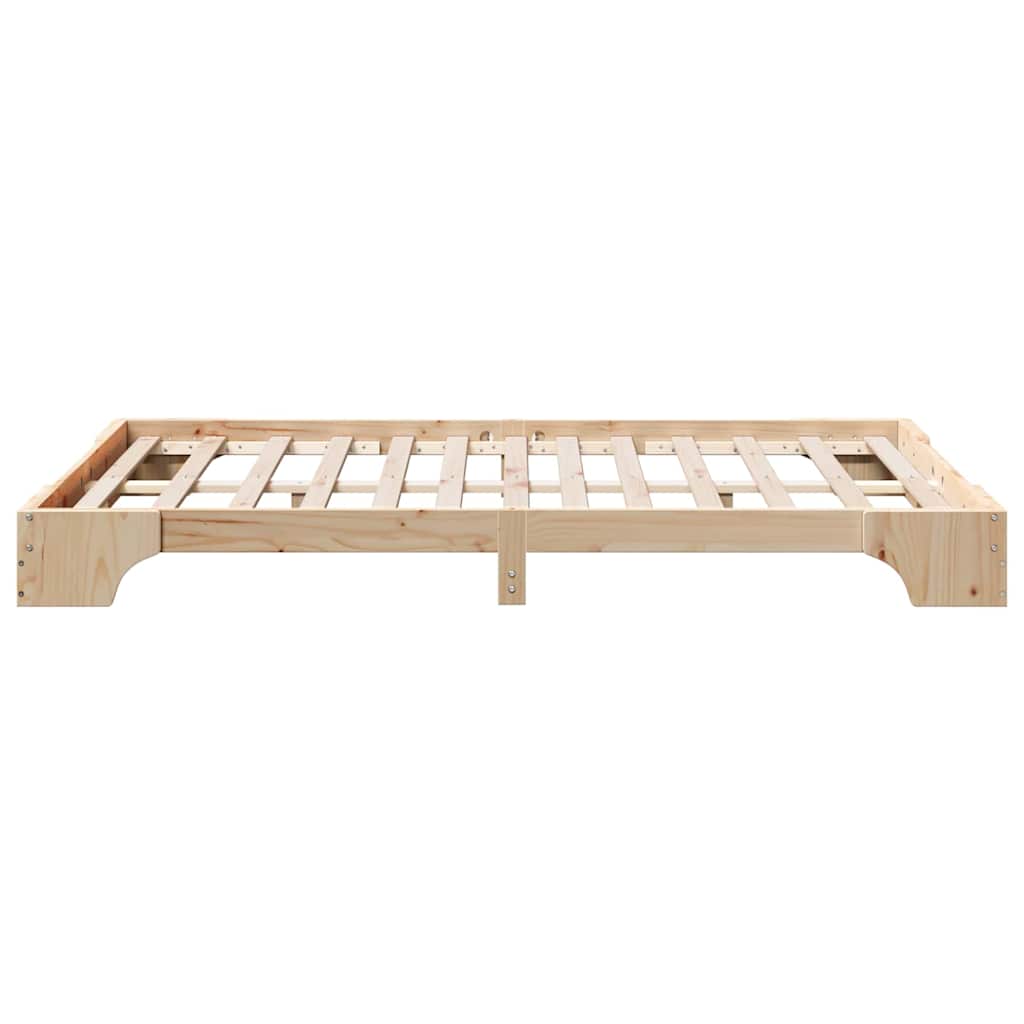 Bed Frame Natural 120 x 190 cm Solid Pine Wood