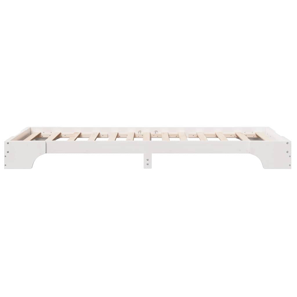 Bed Frame White 80 x 200 cm Solid Pine Wood