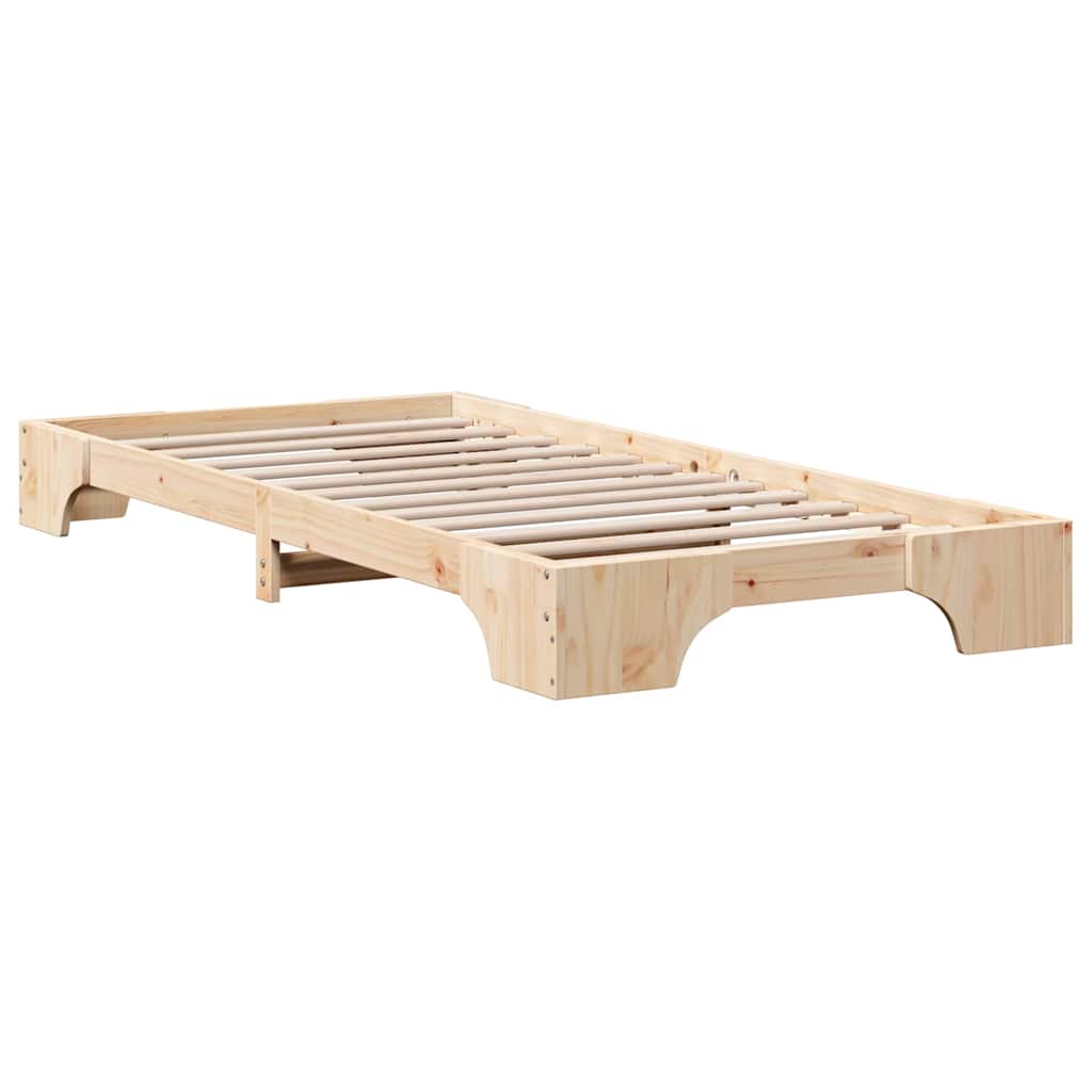 Bed Frame Natural 90 x 190 cm Solid Pine Wood