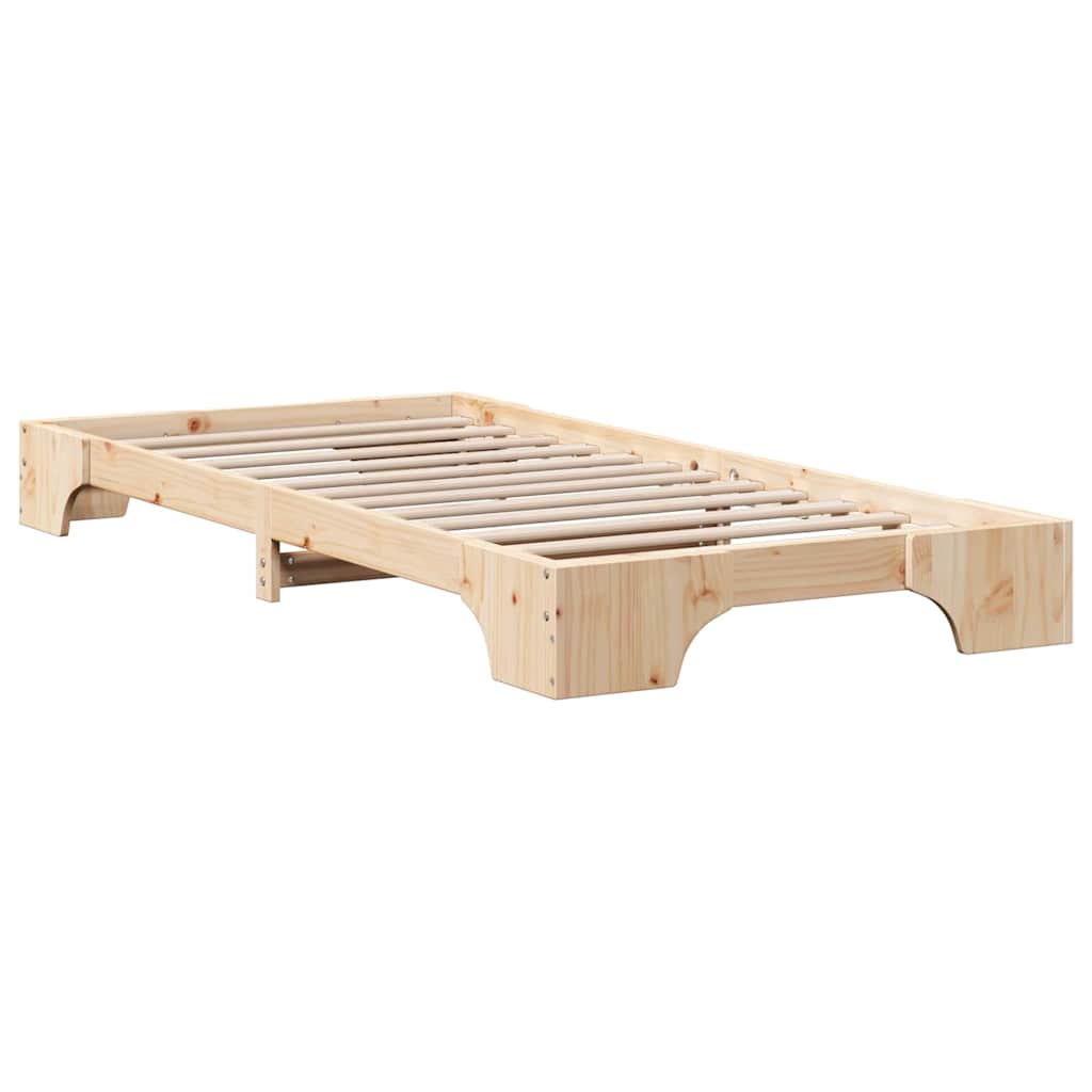Bed Frame Natural 90 x 190 cm Solid Pine Wood