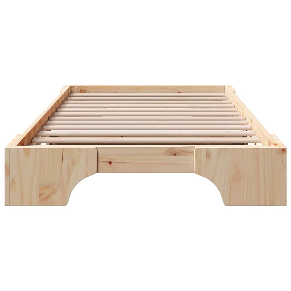 Bed Frame Natural 90 x 190 cm Solid Pine Wood