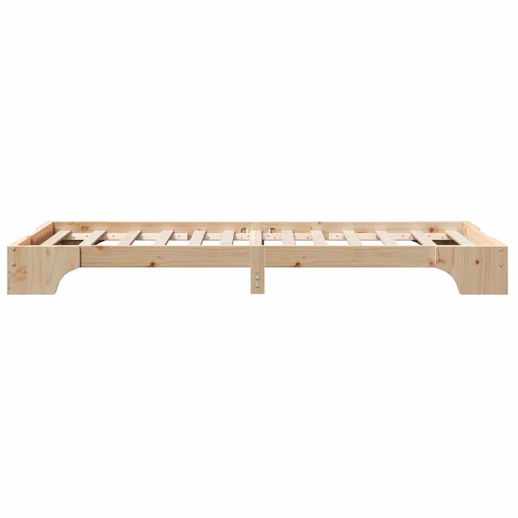 Bed Frame Natural 90 x 190 cm Solid Pine Wood
