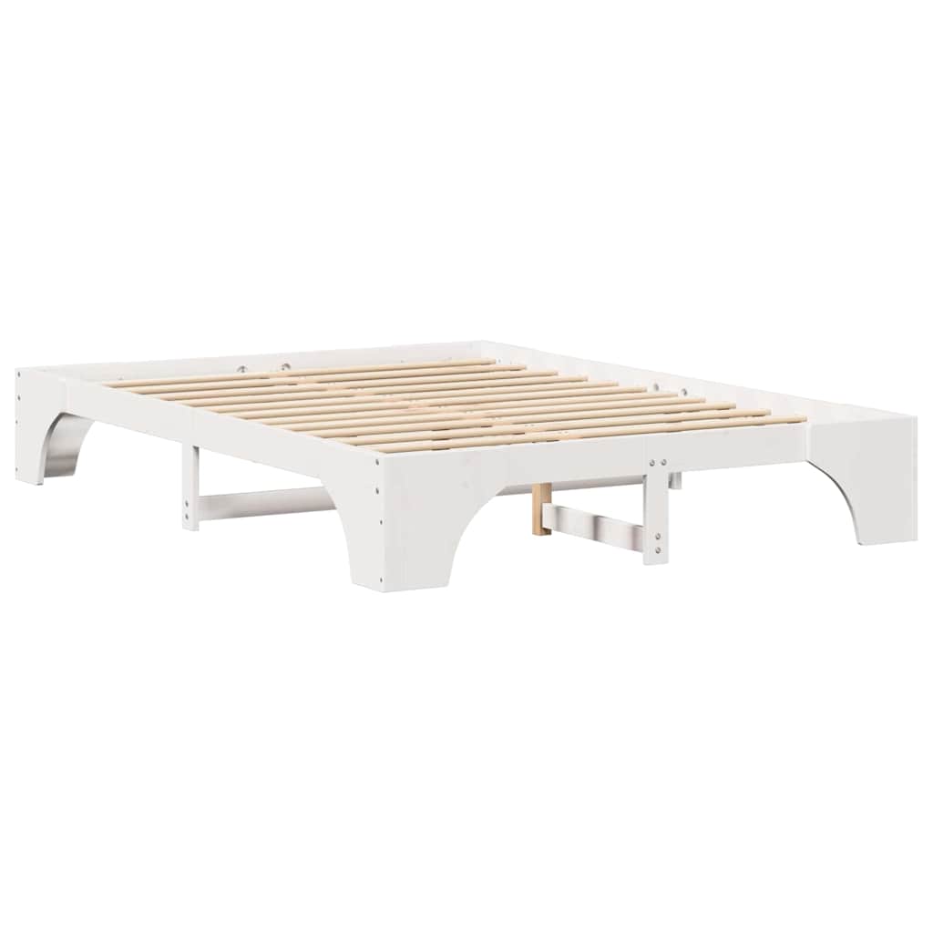 Bed Frame White 160 x 200 cm Solid Pine Wood