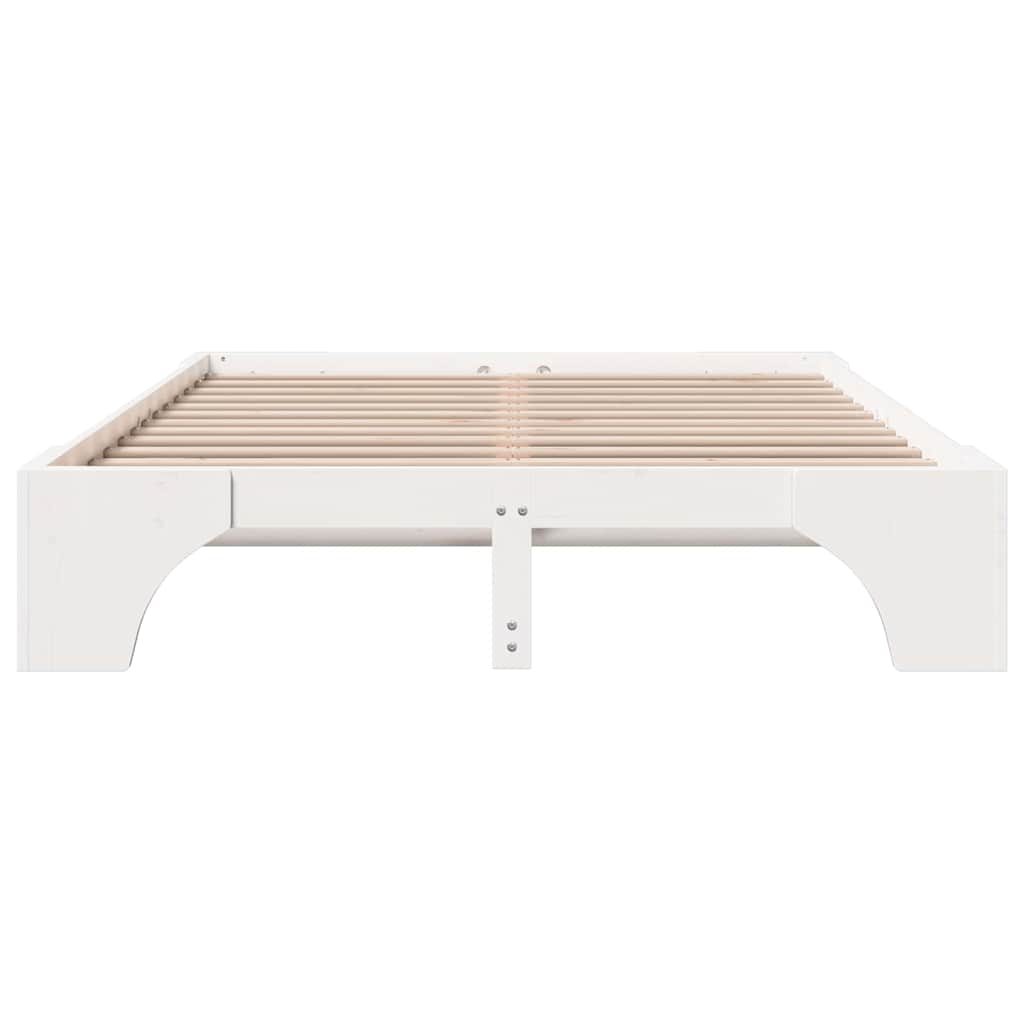 Bed Frame White 160 x 200 cm Solid Pine Wood