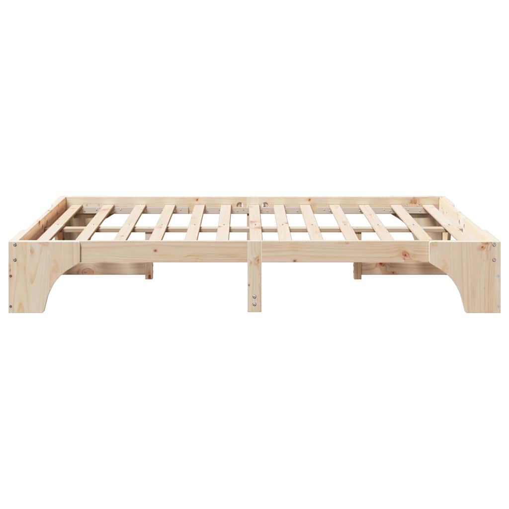 Bed Frame Natural 140 x 200 cm Solid Pine Wood