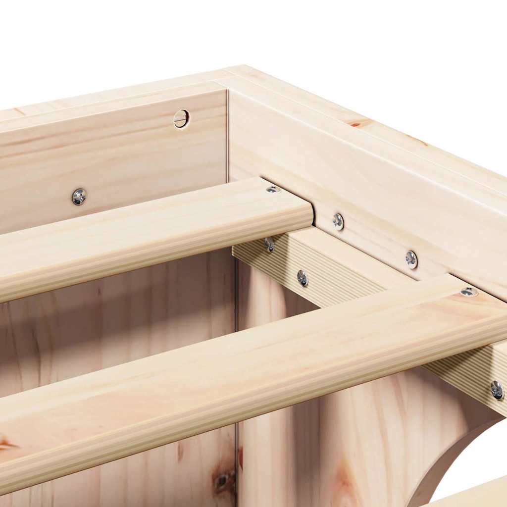 Bed Frame Natural 135 x 190 cm Solid Pine Wood
