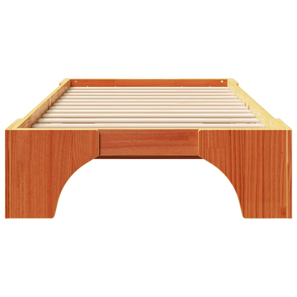 Bed Frame Wax Brown 80 x 200 cm Solid Pine Wood