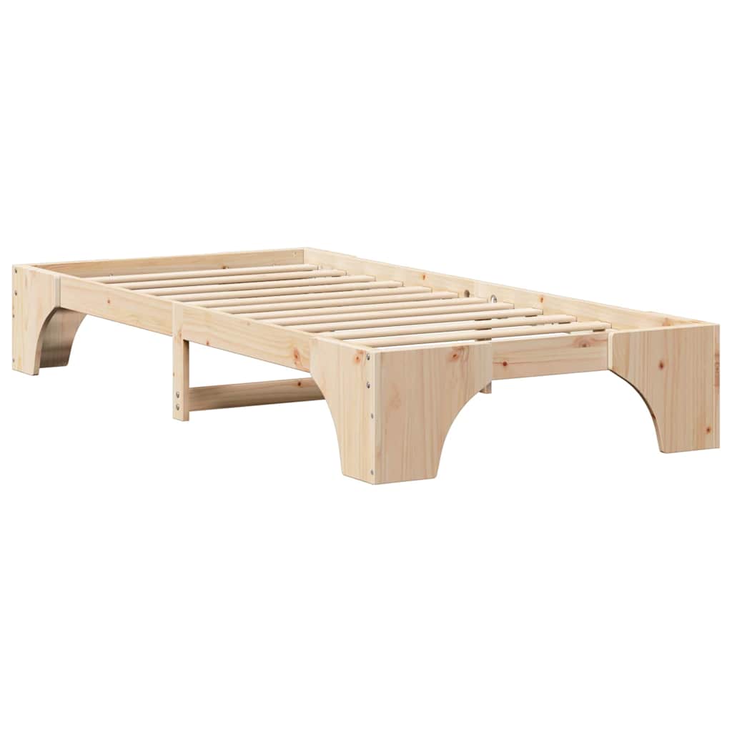 Bed Frame Natural 90 x 190 cm Solid Pine Wood