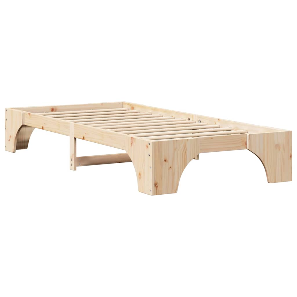 Bed Frame Natural 90 x 190 cm Solid Pine Wood