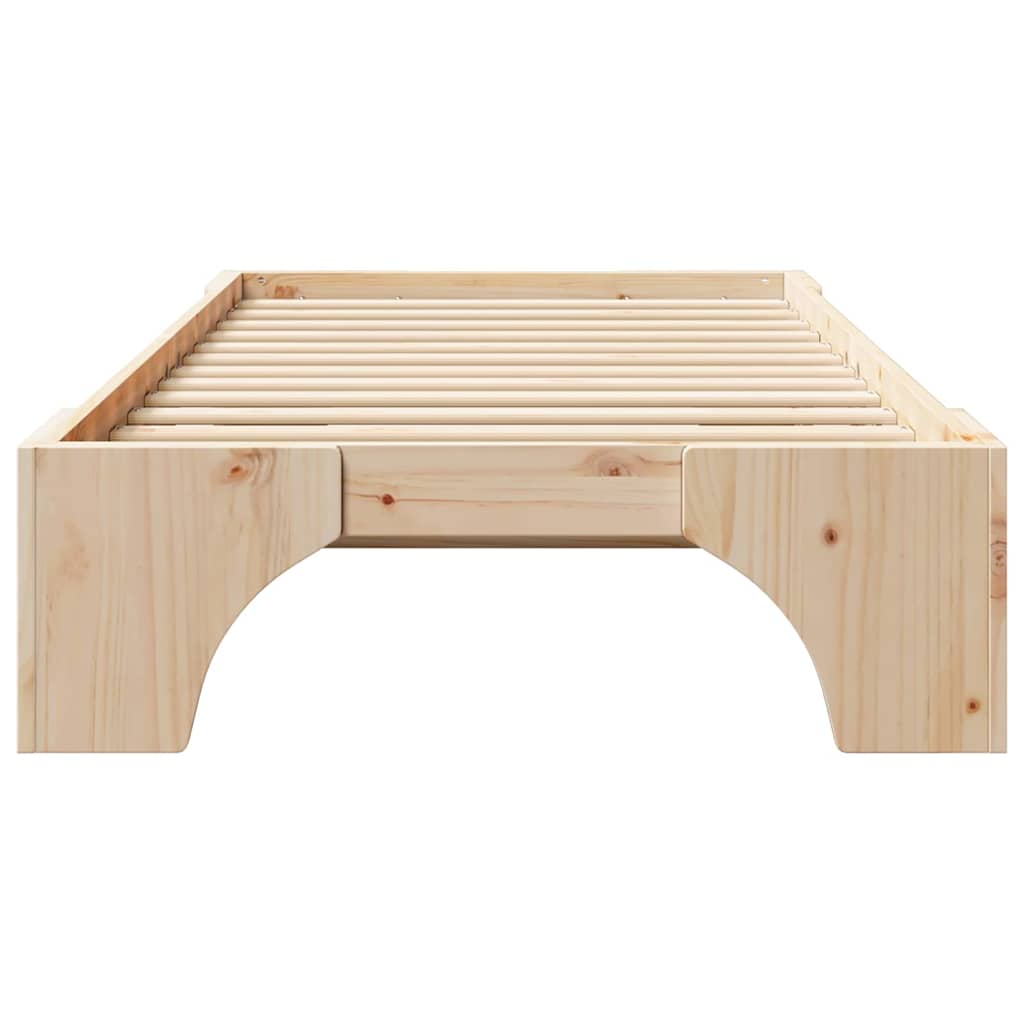 Bed Frame Natural 90 x 190 cm Solid Pine Wood