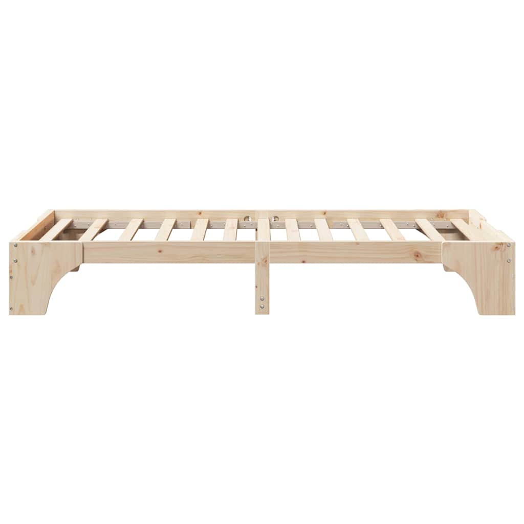 Bed Frame Natural 90 x 190 cm Solid Pine Wood