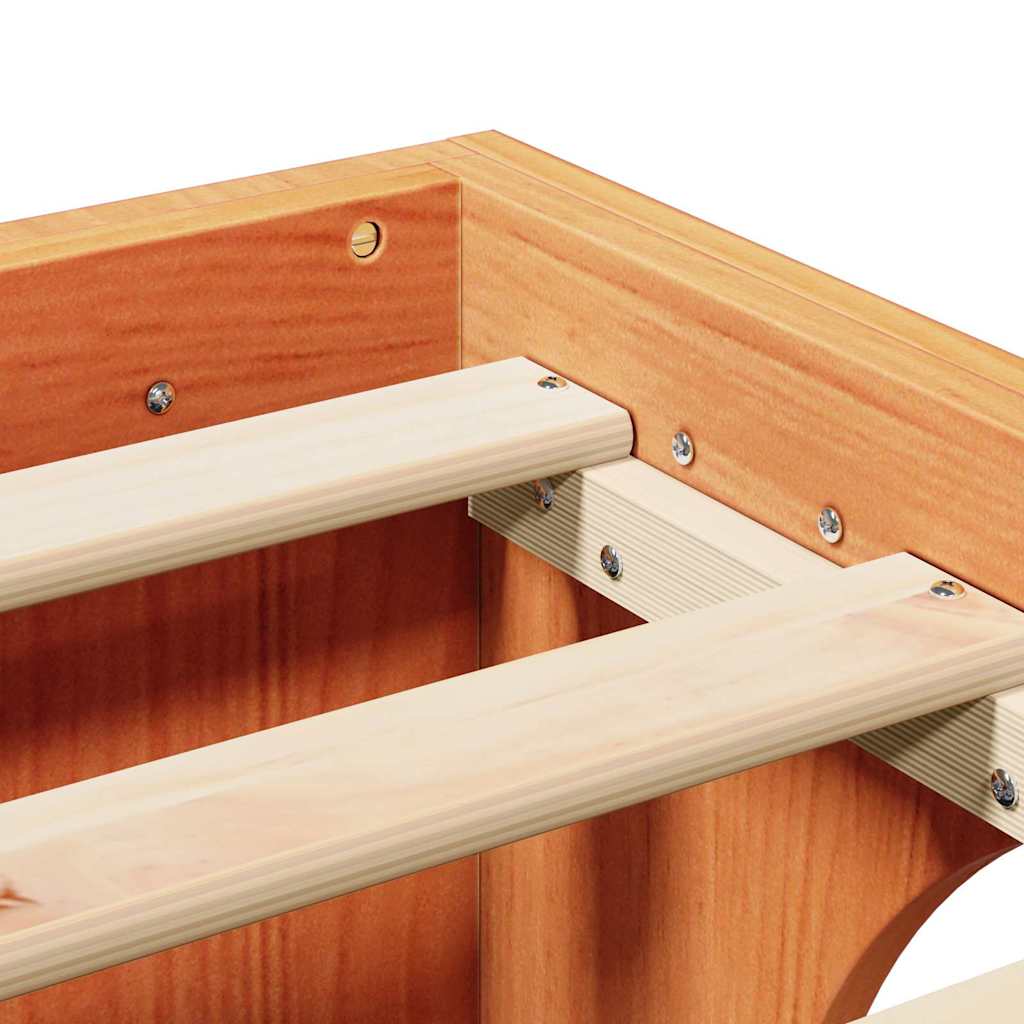 Bed Frame Wax Brown 90 x 190 cm Solid Pine Wood